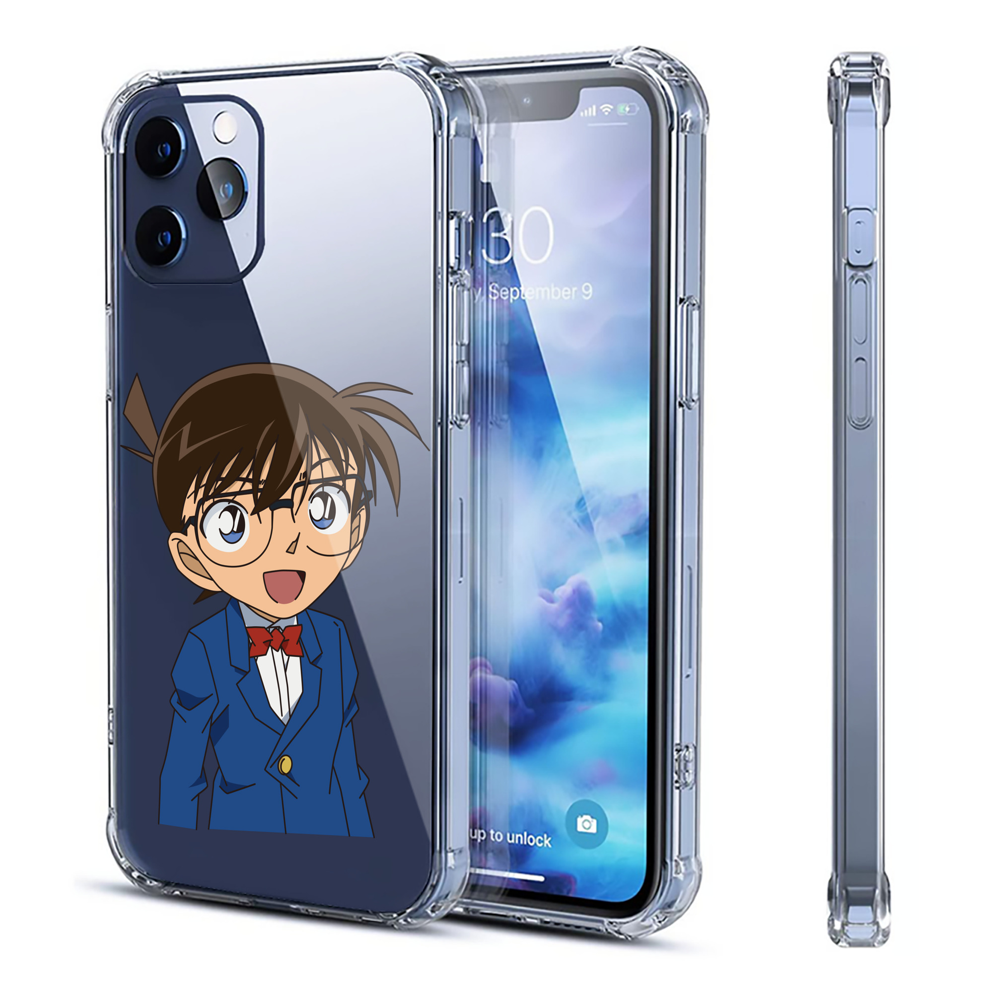 （画像用） 名探偵コナン 江戸川 コナン Detective Conan Conan Edogawa 【iPhone 12シリーズ対応】透明スマホケース（クリアソフトケース）